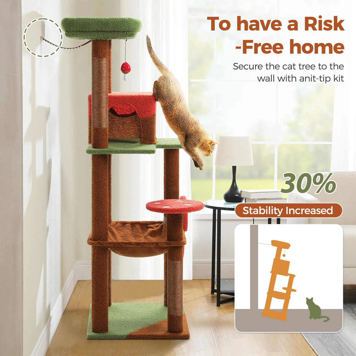 Pawz Road Multi Level Cat Tree With Scratcher And Hammock