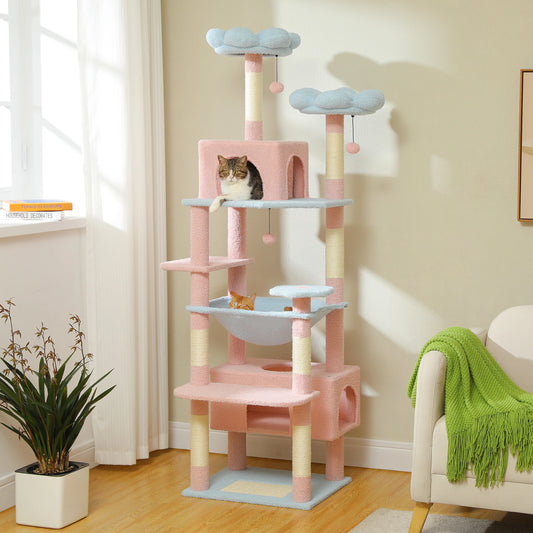Petepala Cat Tree Tower With Sisal Scratcher And Hammock