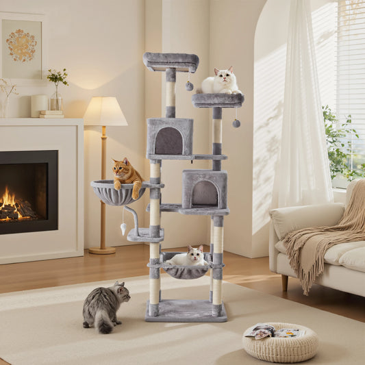 JHK Multi Tier Cat Tree With Durable Sisal Scratching Posts
