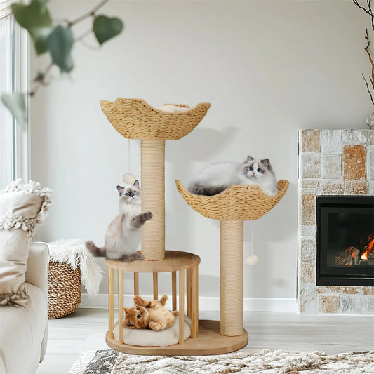 Bingopaw Indoor Cat Climbing Tower With Sisal Scratching Post