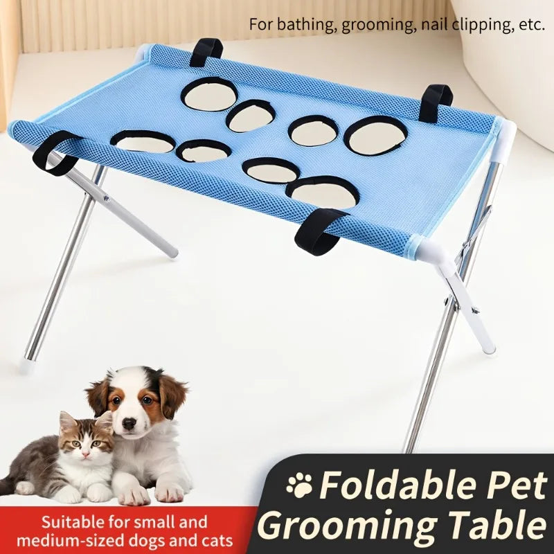 Pet Bathing Stand, Anti-Scratch Dog Cat Grooming Hammock, Small Pet Nail Clipping Holder Restraint Station for Dog Cat Bath