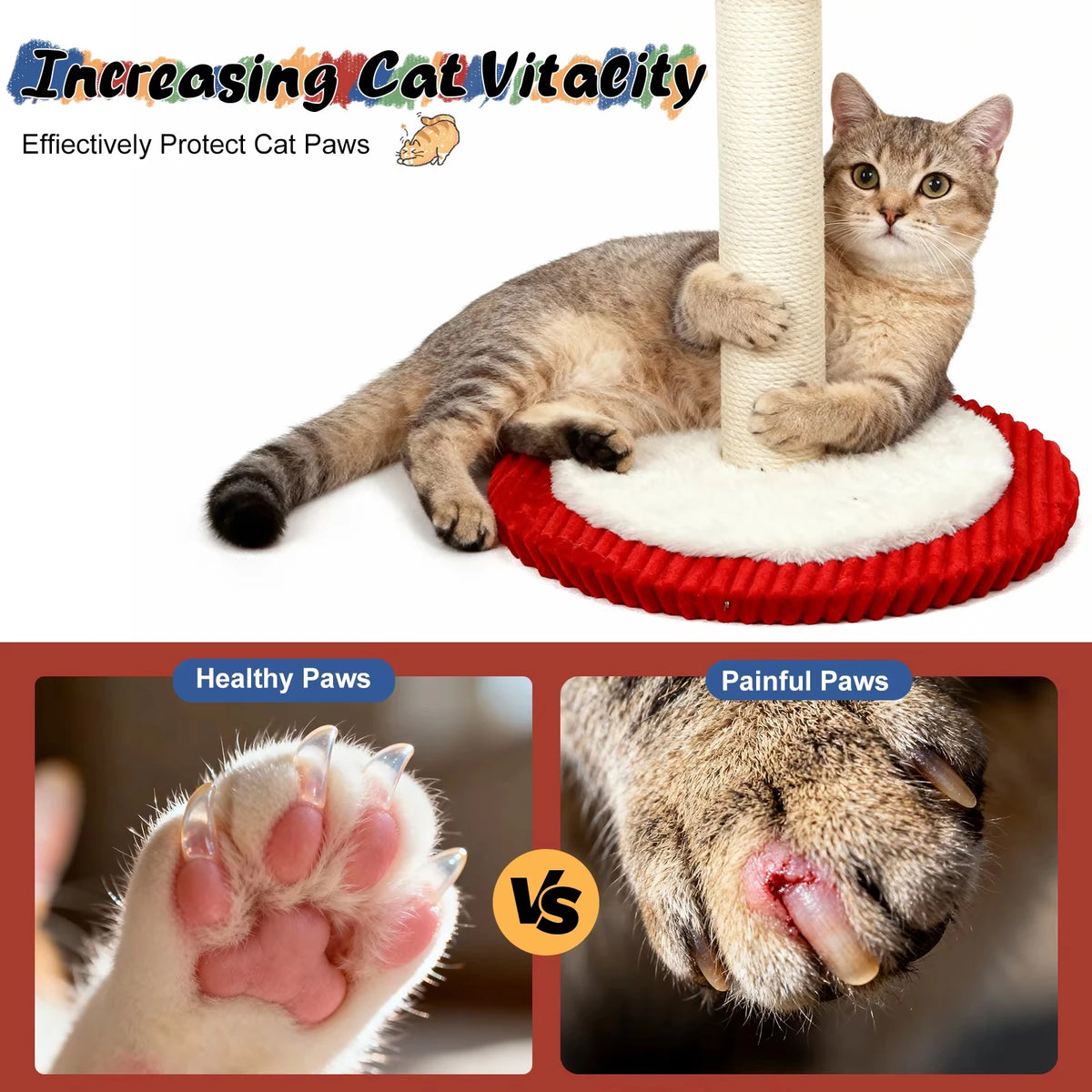 CWV Carousel Cat Scratching Tower With Rotating Interactive Toys
