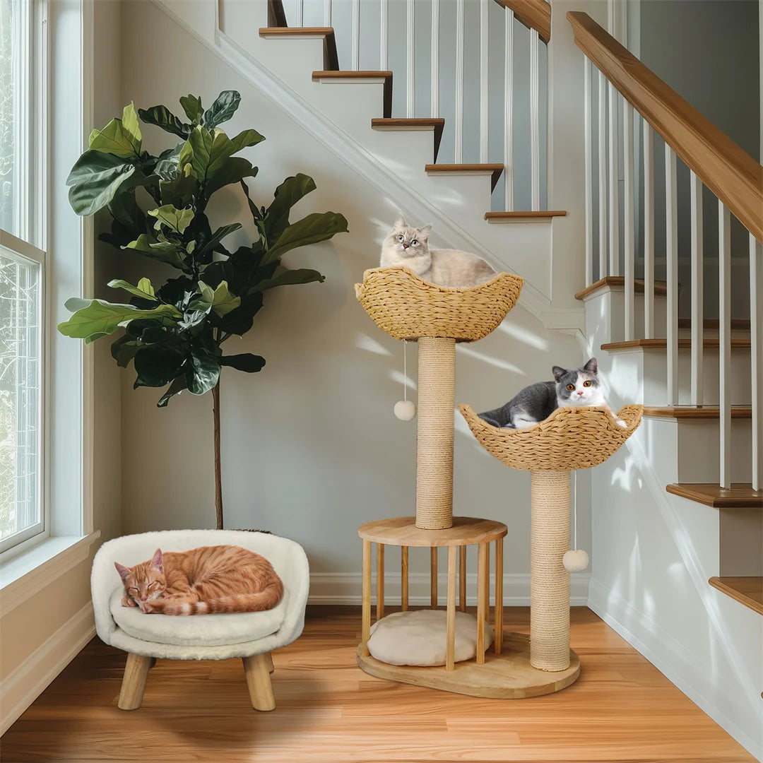 Bingopaw Indoor Cat Climbing Tower With Sisal Scratching Post
