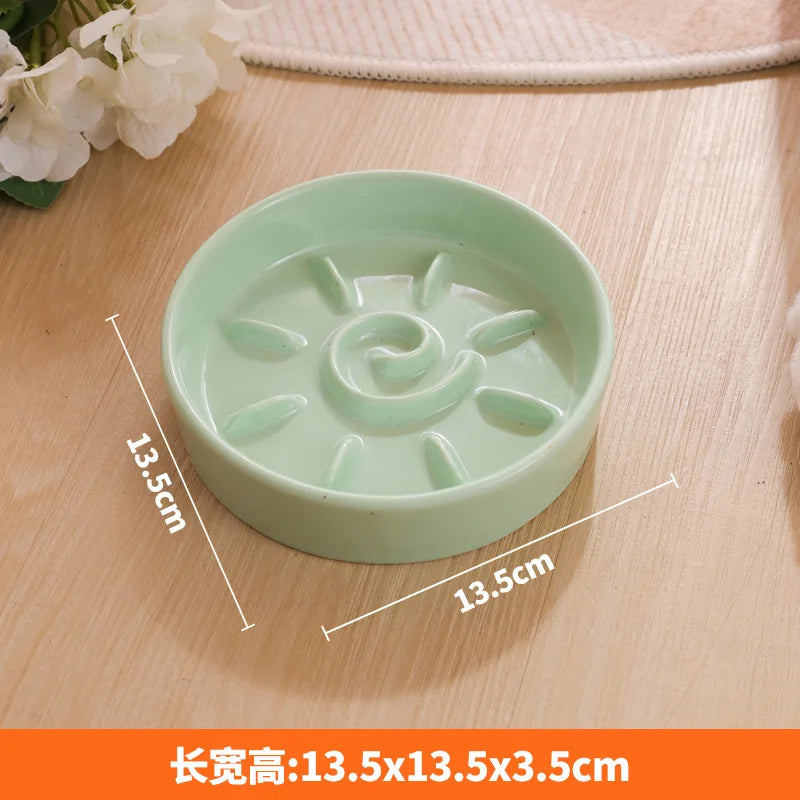 Ceramic Slow Feeder Pet Food Bowl For Cats And Dogs
