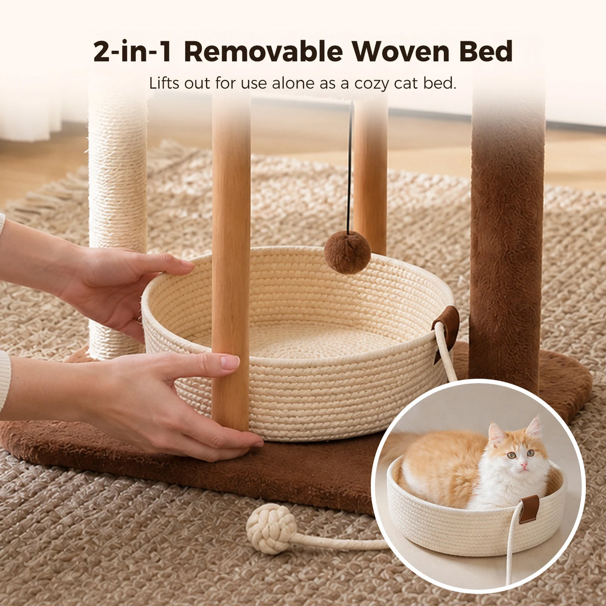 Pawz Road Wood Cat Tower With Sisal Scratching Posts