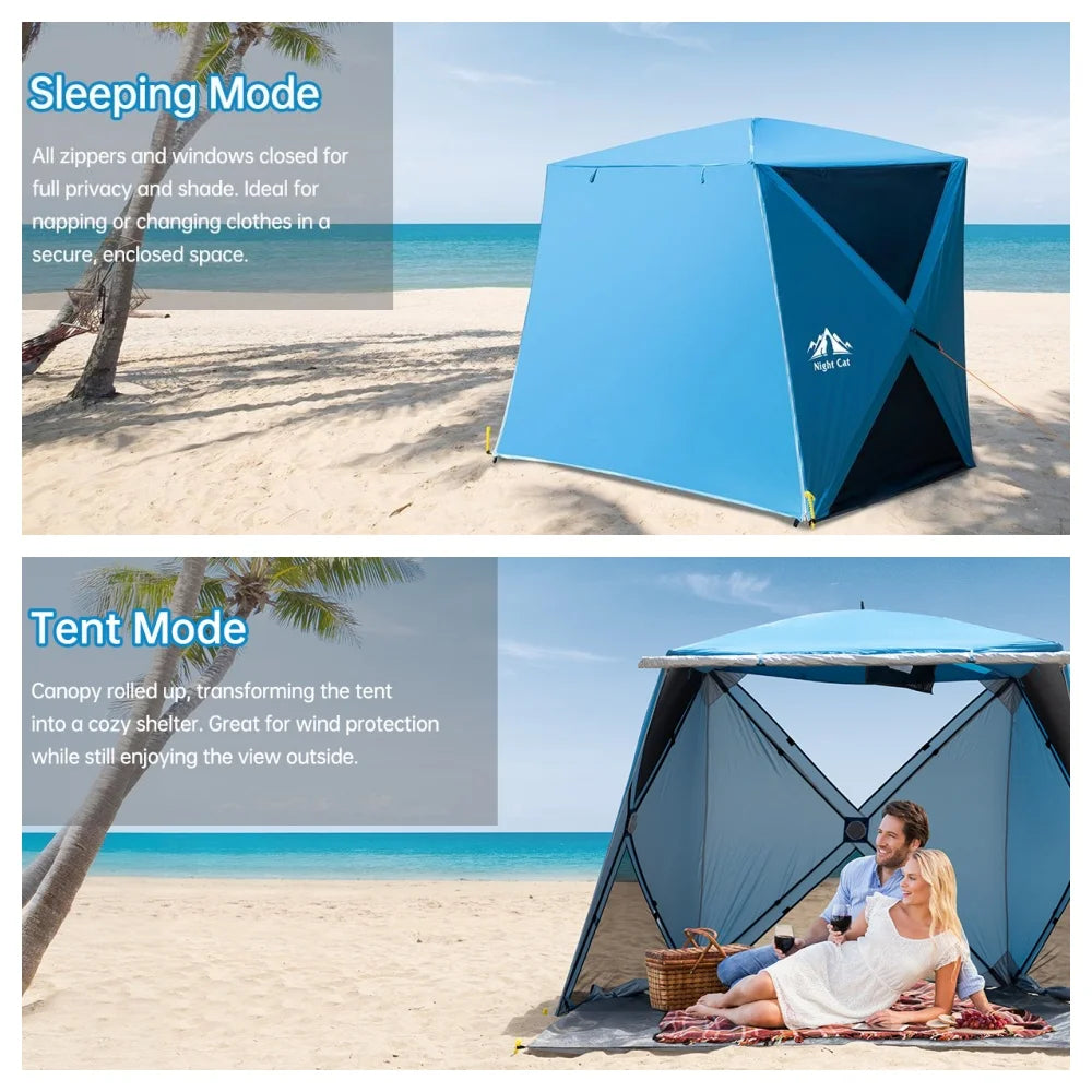 Night Cat Pop Up Beach Tent With Canopy And Footprint