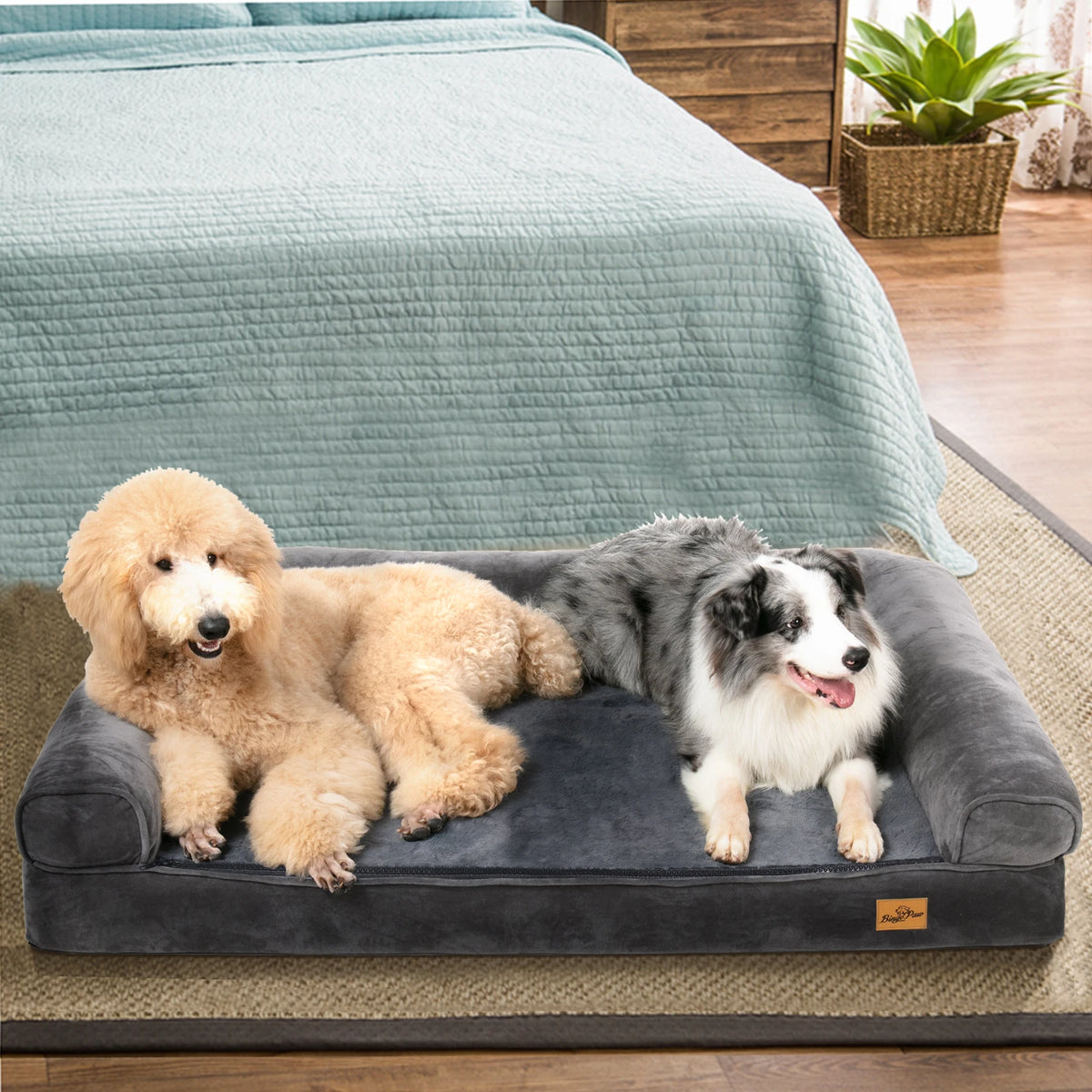 Premium Sofa Style Dog Bed With Bolster And Washable Cover