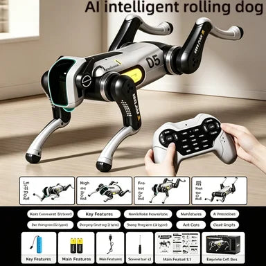 2026 New AI Bionic RC Robot Dog Voice Touch Control Programmable Stunt Dancing STEM Educational Toy For Boys Girls