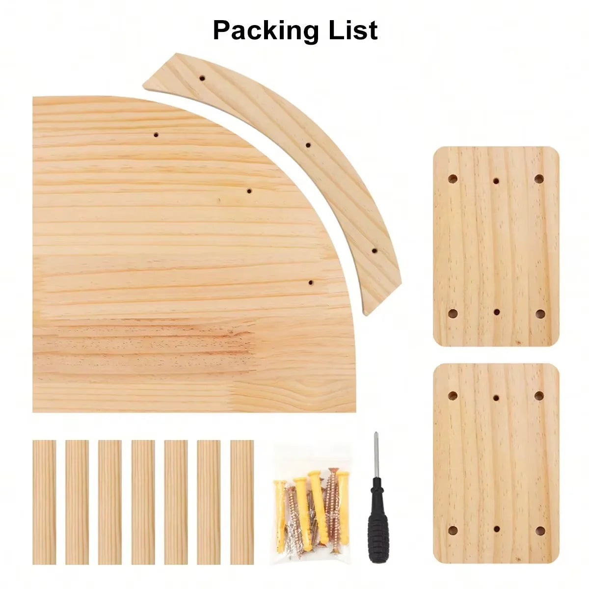 CWV Wall Mounted Corner Cat Wooden Hammock Steps Set