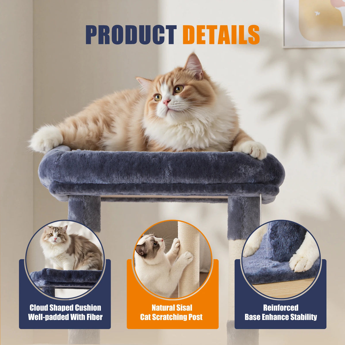MCQ Multi Level Cat Climbing Tower With Condo And Scratch Posts