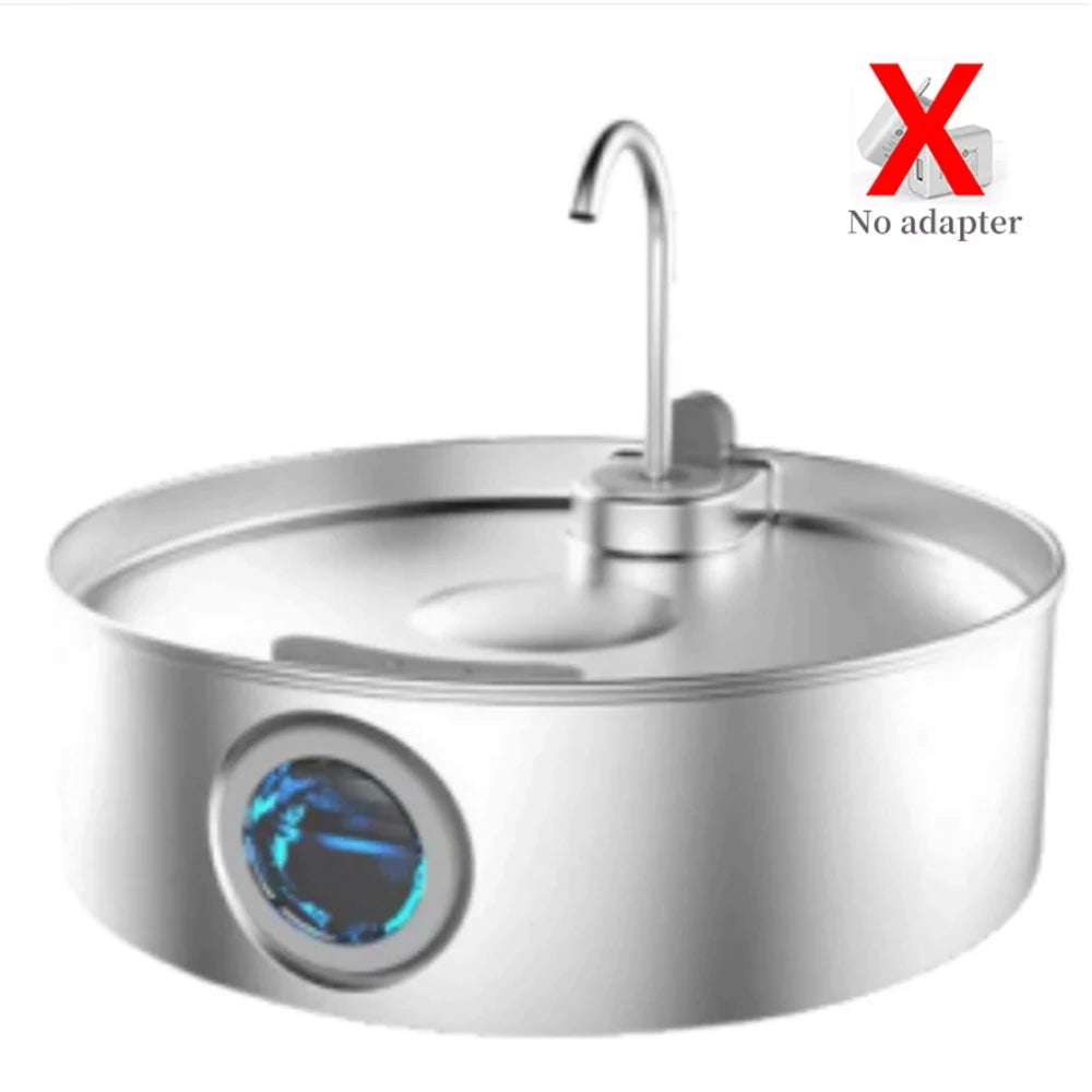 Stainless Steel Pet Water Fountain With Quiet Pump And Filter
