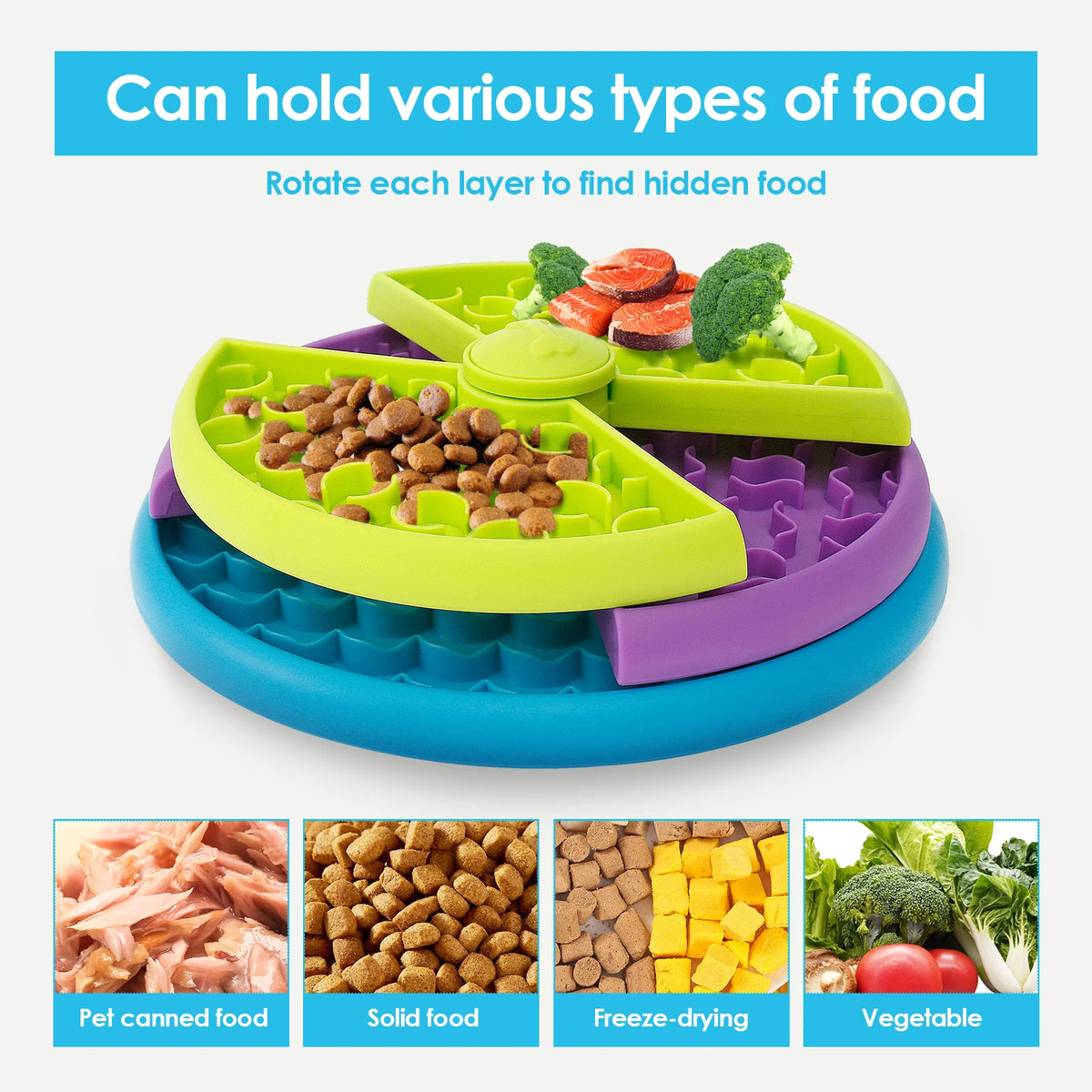 Puzzle Dog Slow Feeder Bowl with Toothbrush Set for Dogs