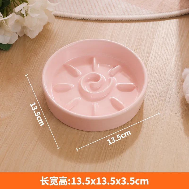 Ceramic Slow Feeder Pet Food Bowl For Cats And Dogs