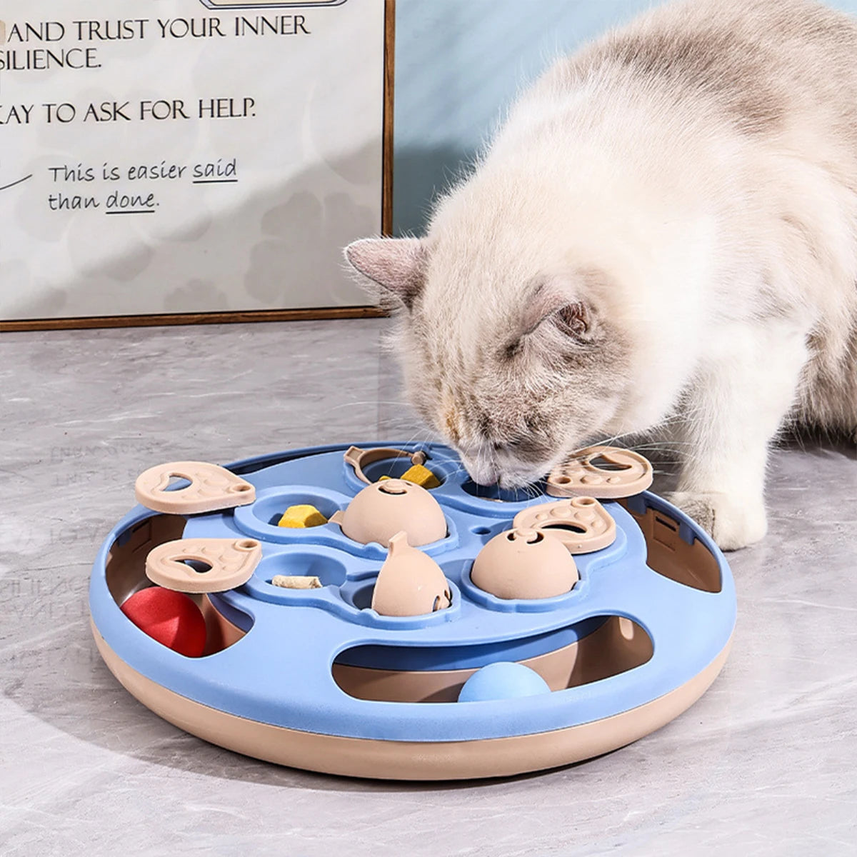 Interactive Cat Puzzle Toy Slow Feeder Treat Dispenser