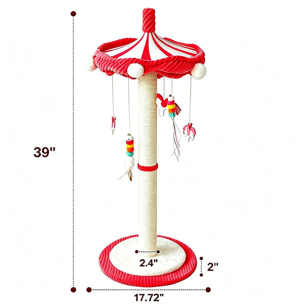 CWV Carousel Cat Scratching Tower With Rotating Interactive Toys