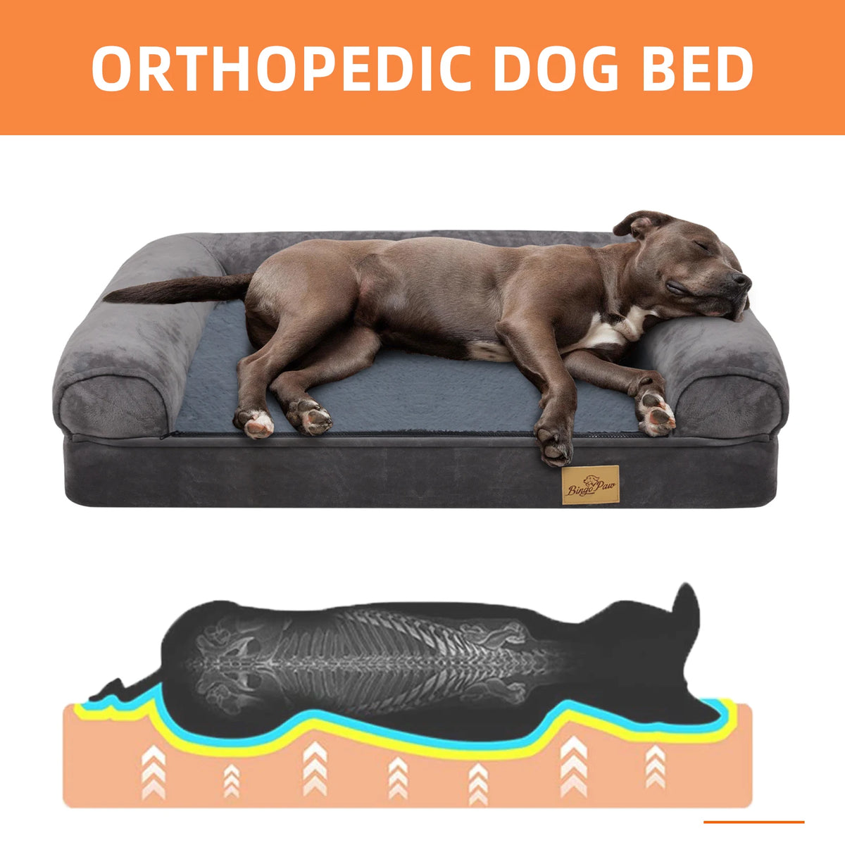 Premium Sofa Style Dog Bed With Bolster And Washable Cover