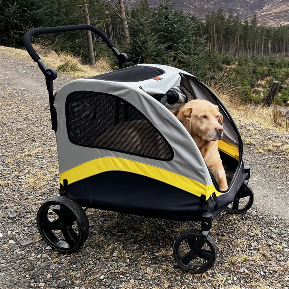Premium Foldable Dog Stroller With Four Swivel Wheels For Pets