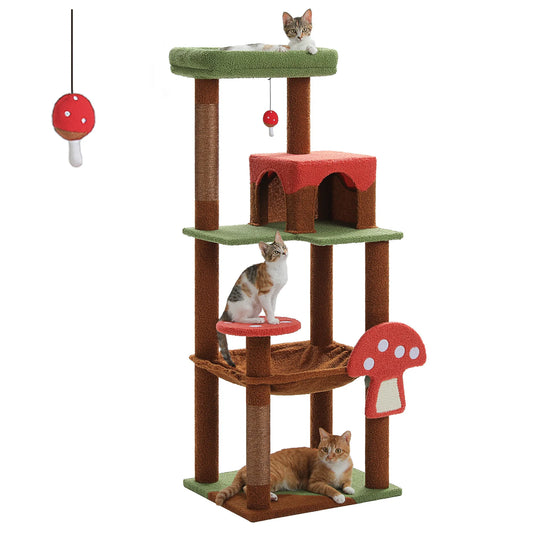 Pawz Road Multi Level Cat Tree With Scratcher And Hammock