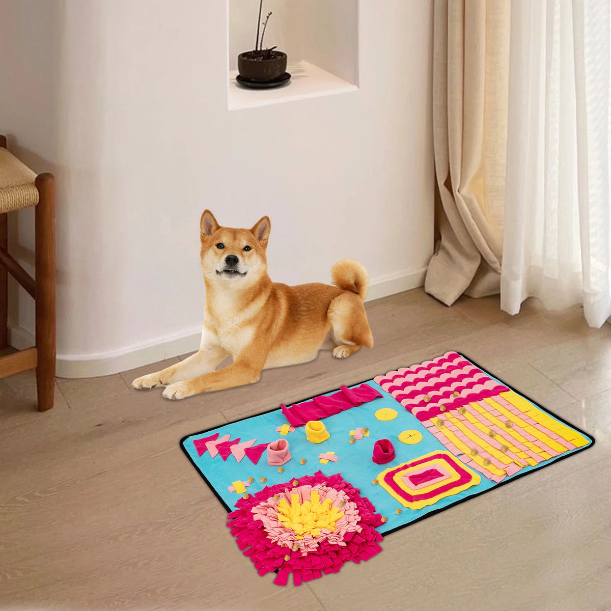 (Clearance Sale!) Fleece Sniffing Mat 70x105cm Pet Snuffle Mat Interactive Dog Puzzle Toy Snuffle Mat Feeding Mats with Hidden Treats