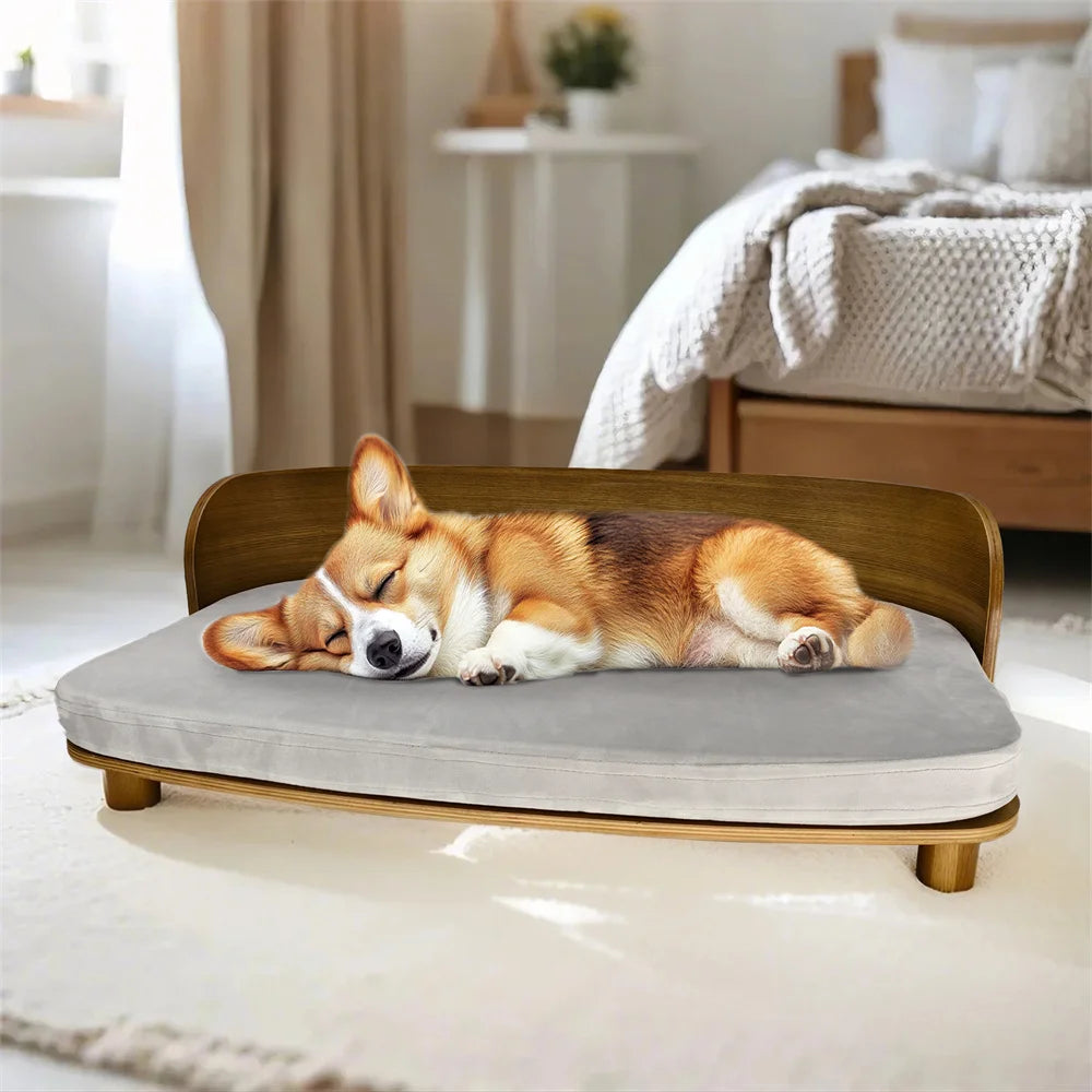 Borwart Wood Elevated Pet Sofa For Small Dogs And Cats