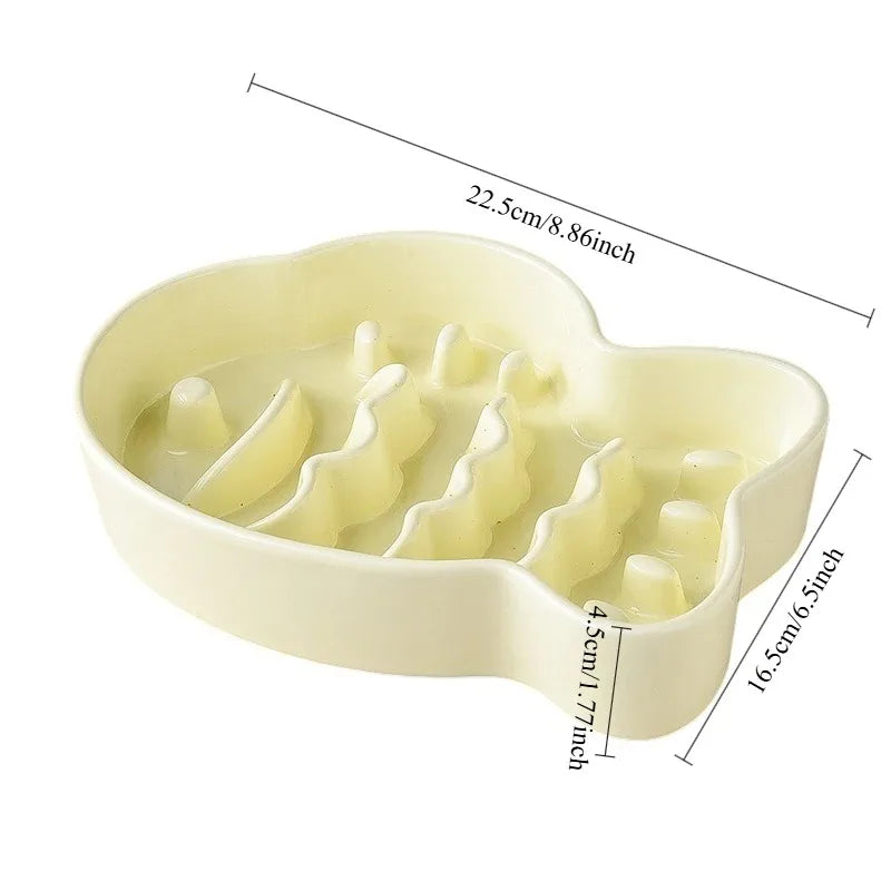 Ceramic Dog Slow Feeder Anti Choking Non Slip Pet Bowl