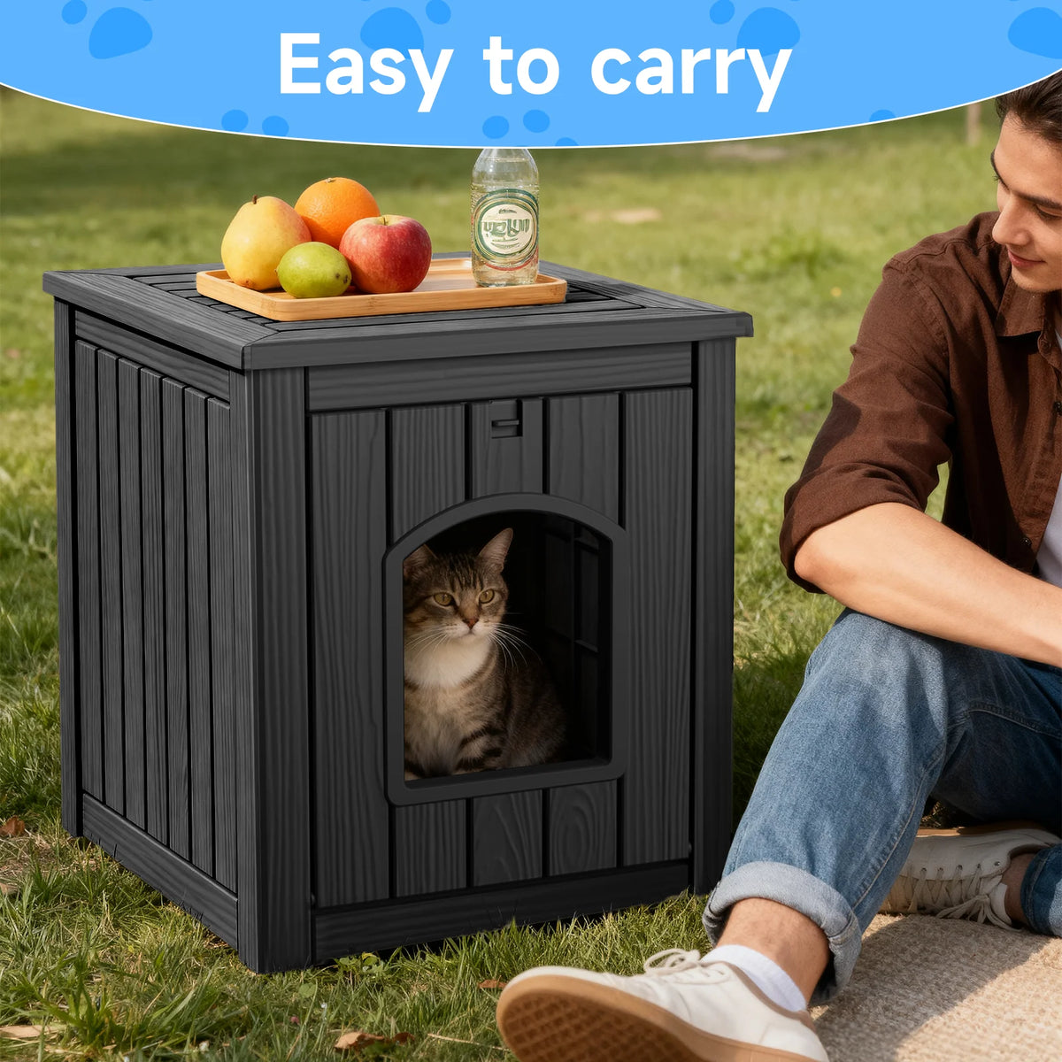 Waterproof Resin Pet House End Table For Cats And Dogs