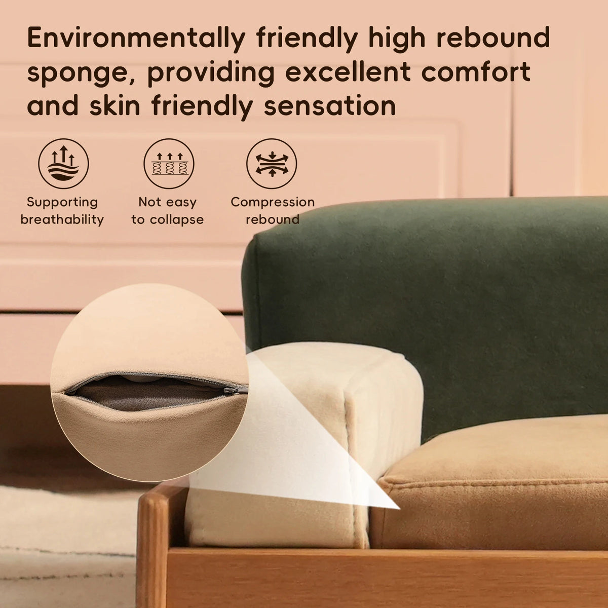 Natural Oak Veneer Wooden Pet Bed With Removable Cushion