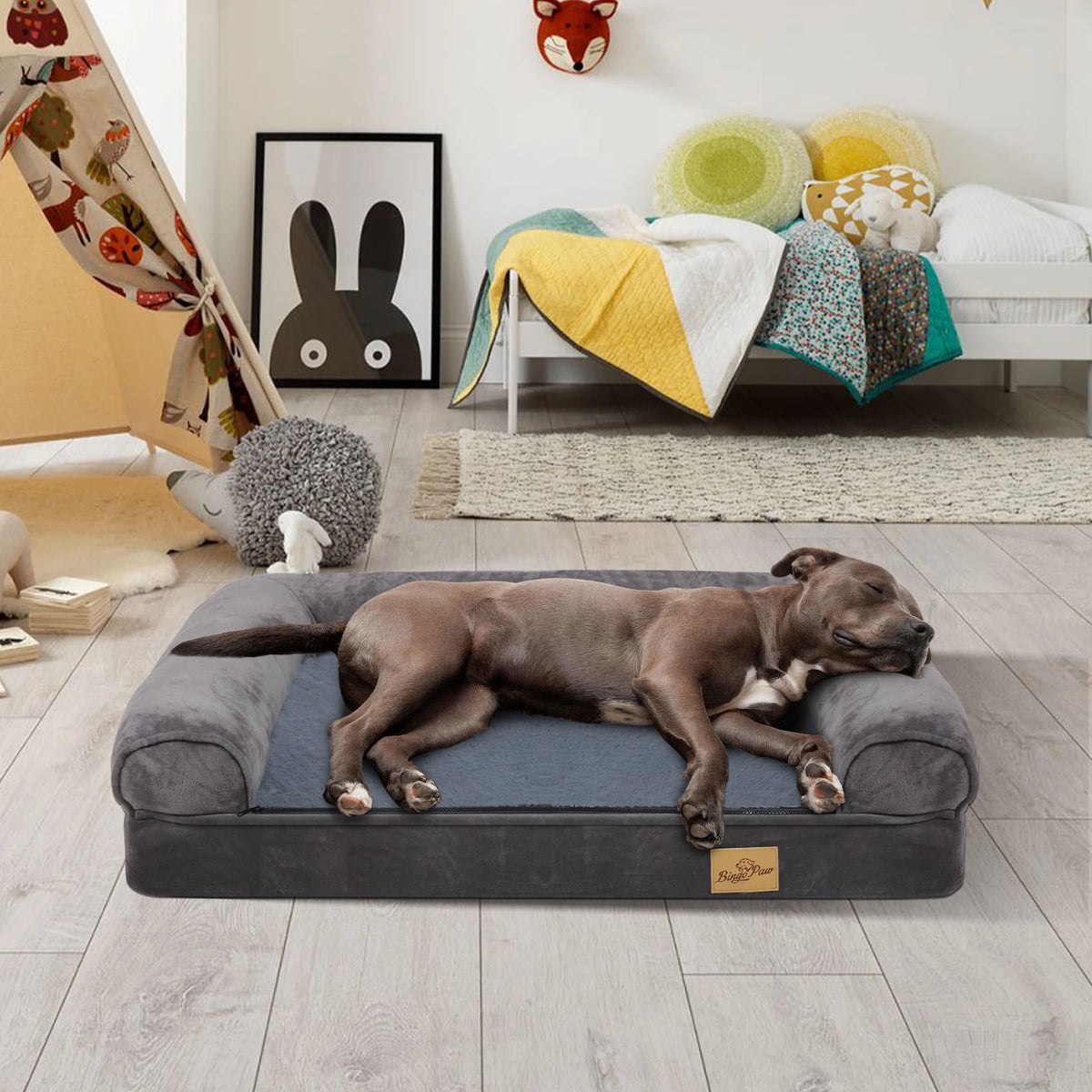 Premium Sofa Style Dog Bed With Bolster And Washable Cover