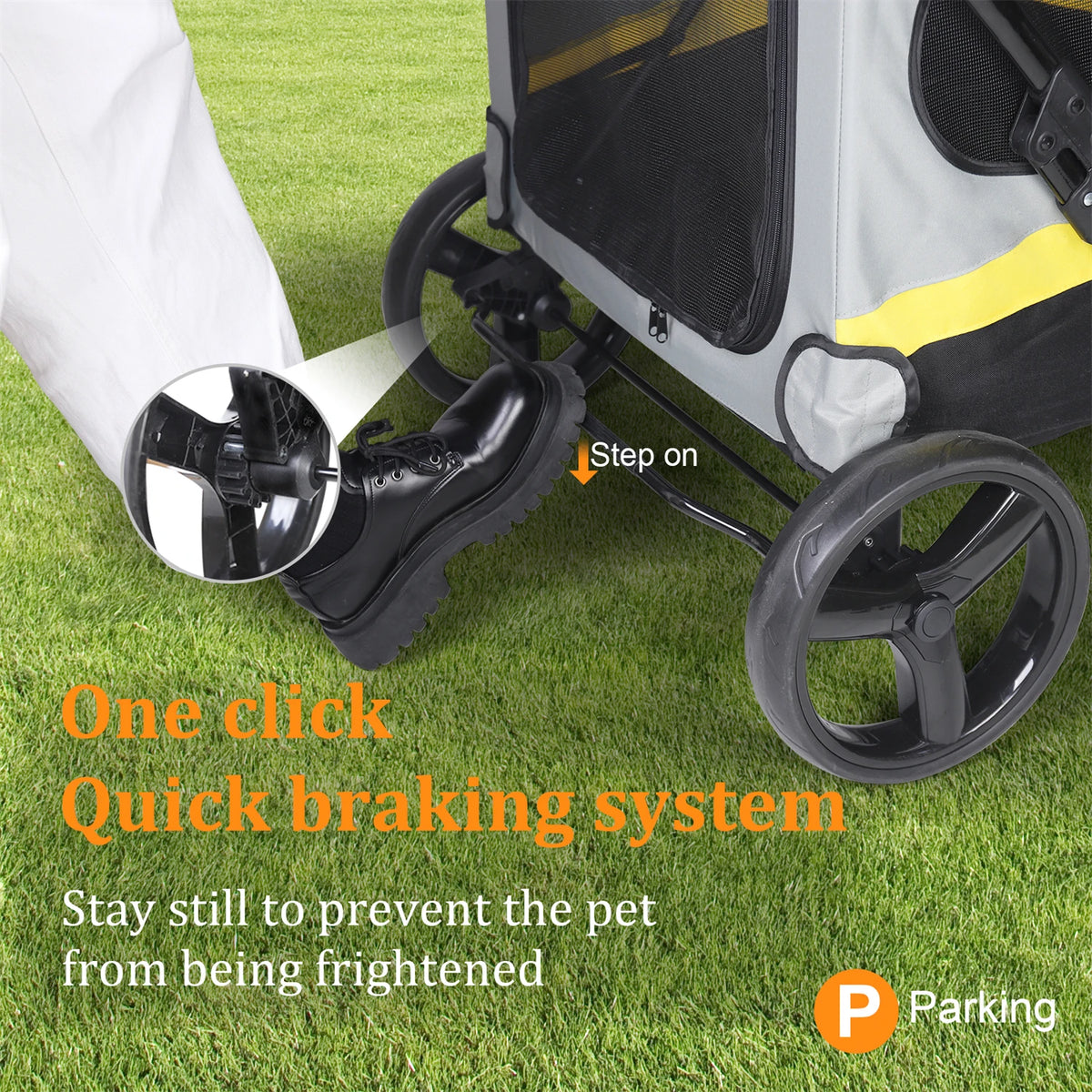 Four Wheel Folding Dog Stroller With Breathable Mesh Design