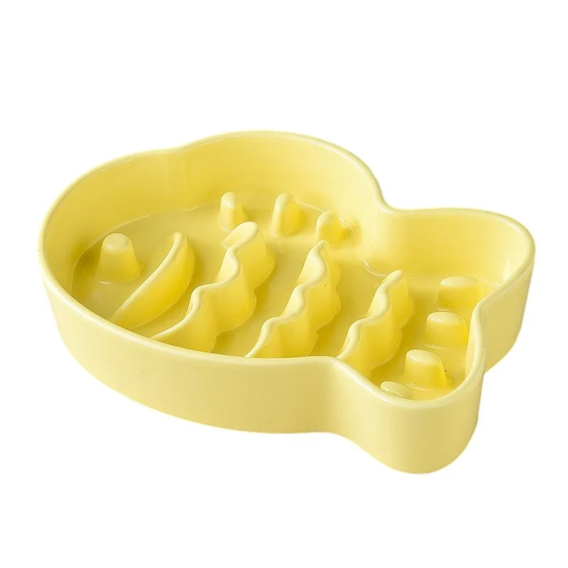 Ceramic Dog Slow Feeder Anti Choking Non Slip Pet Bowl