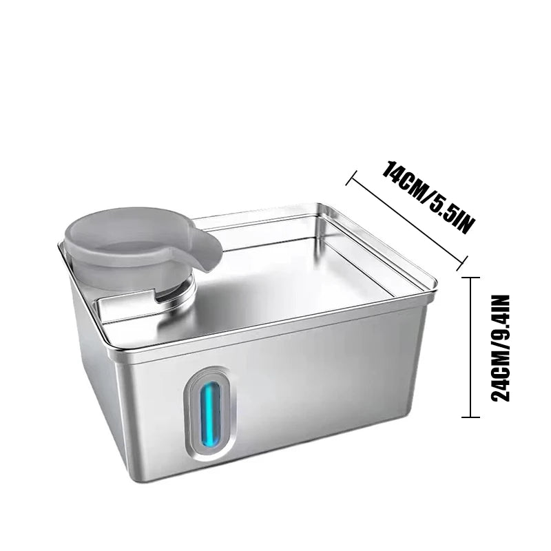 Stainless Steel Rechargeable Pet Water Dispenser For Dogs And Cats