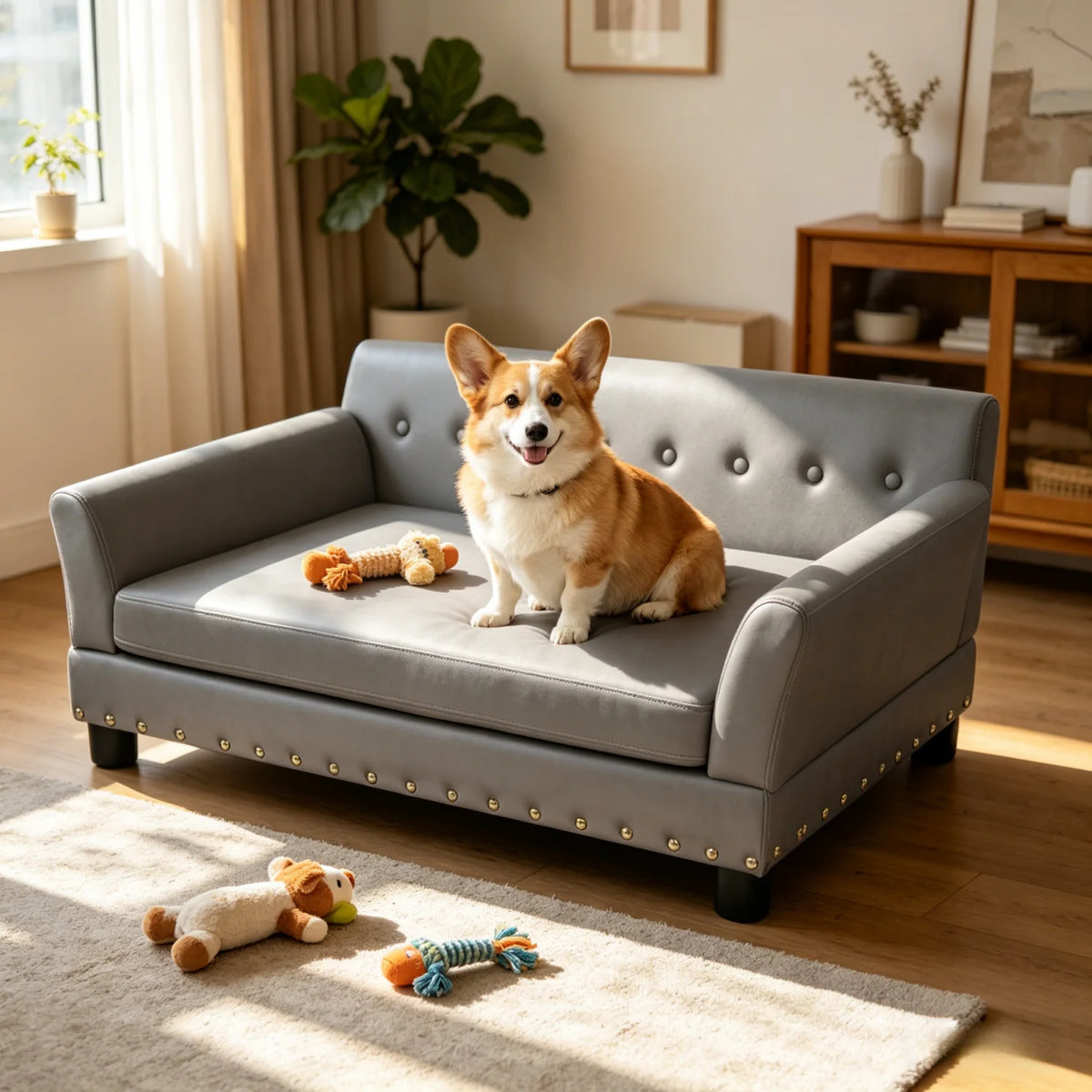 BINGOPAW Elevated Dog Sofa With Removable Cushion Bed