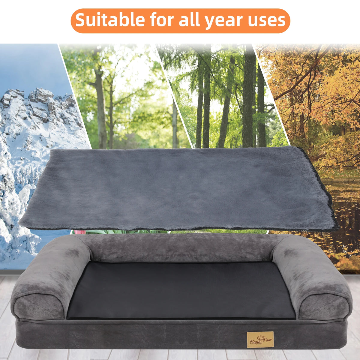 Premium Sofa Style Dog Bed With Bolster And Washable Cover