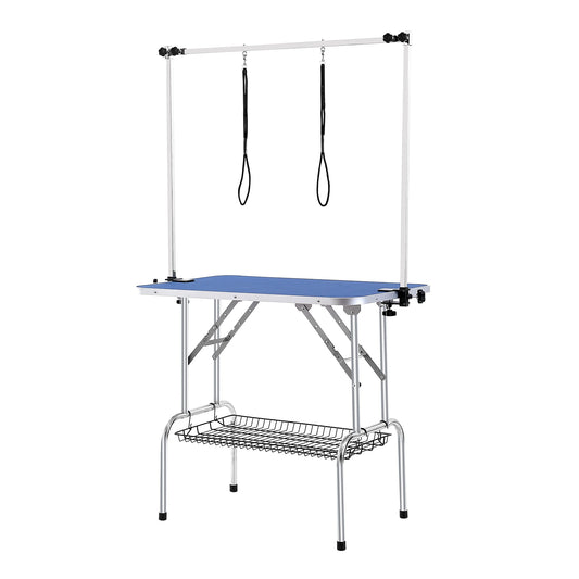 Foldable Dog Grooming Table With Two Arms And Safety Loop