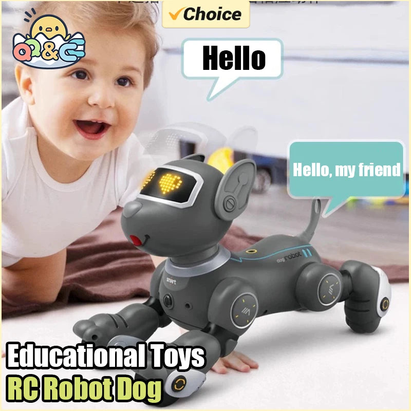 Funny RC Robot Electronic Dog Stunt Puppy Voice Command Programmable Touch-sense Music Song Robots Dogs for Children's Toys Kids