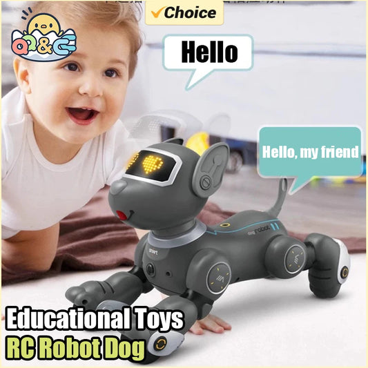 Funny RC Robot Electronic Dog Stunt Puppy Voice Command Programmable Touch-sense Music Song Robots Dogs for Children's Toys Kids