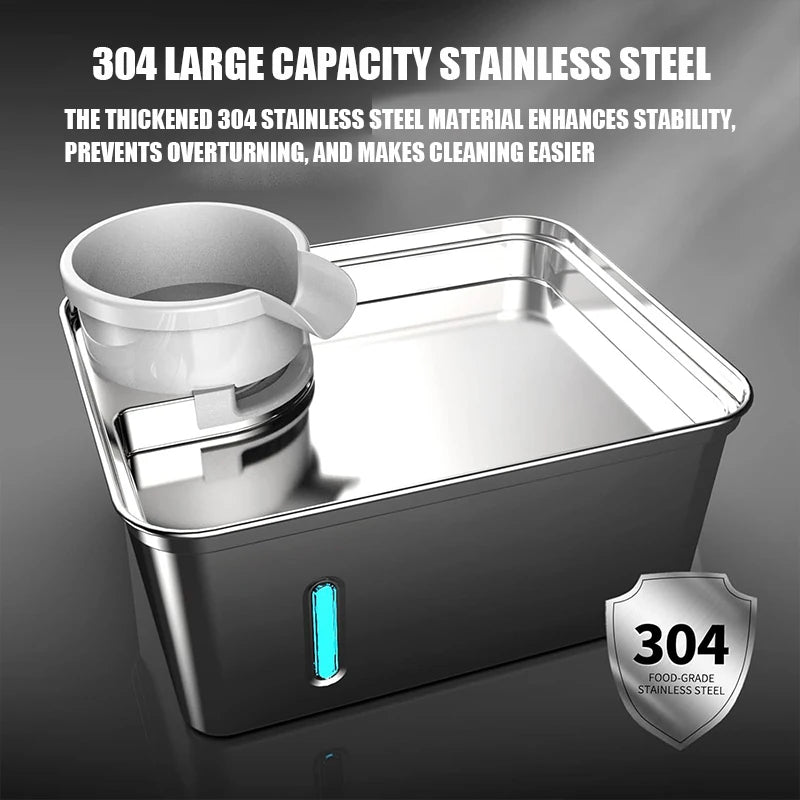 Stainless Steel Rechargeable Pet Water Dispenser For Dogs And Cats
