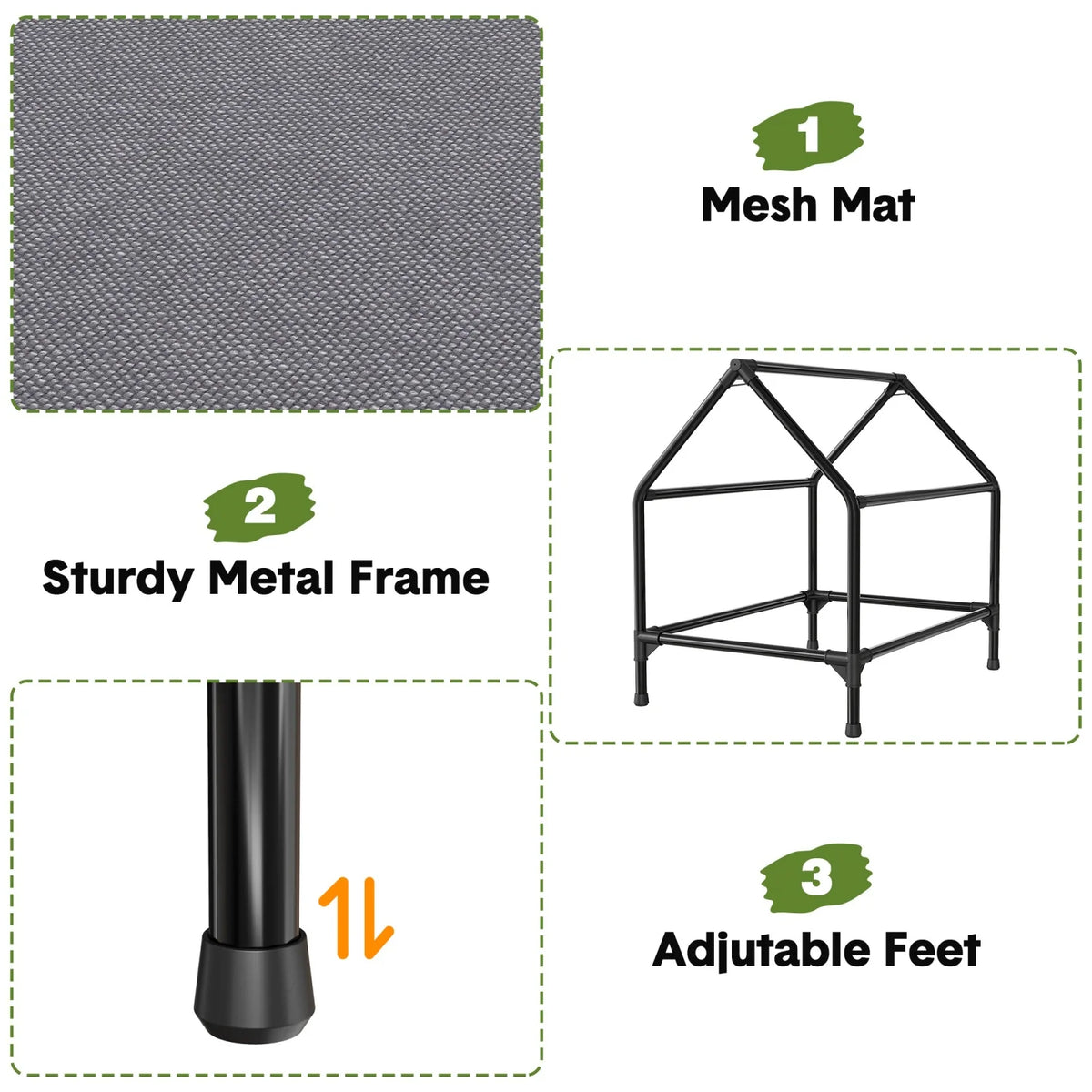 HiMISS Weatherproof Elevated Dog House With Sturdy Metal Frame