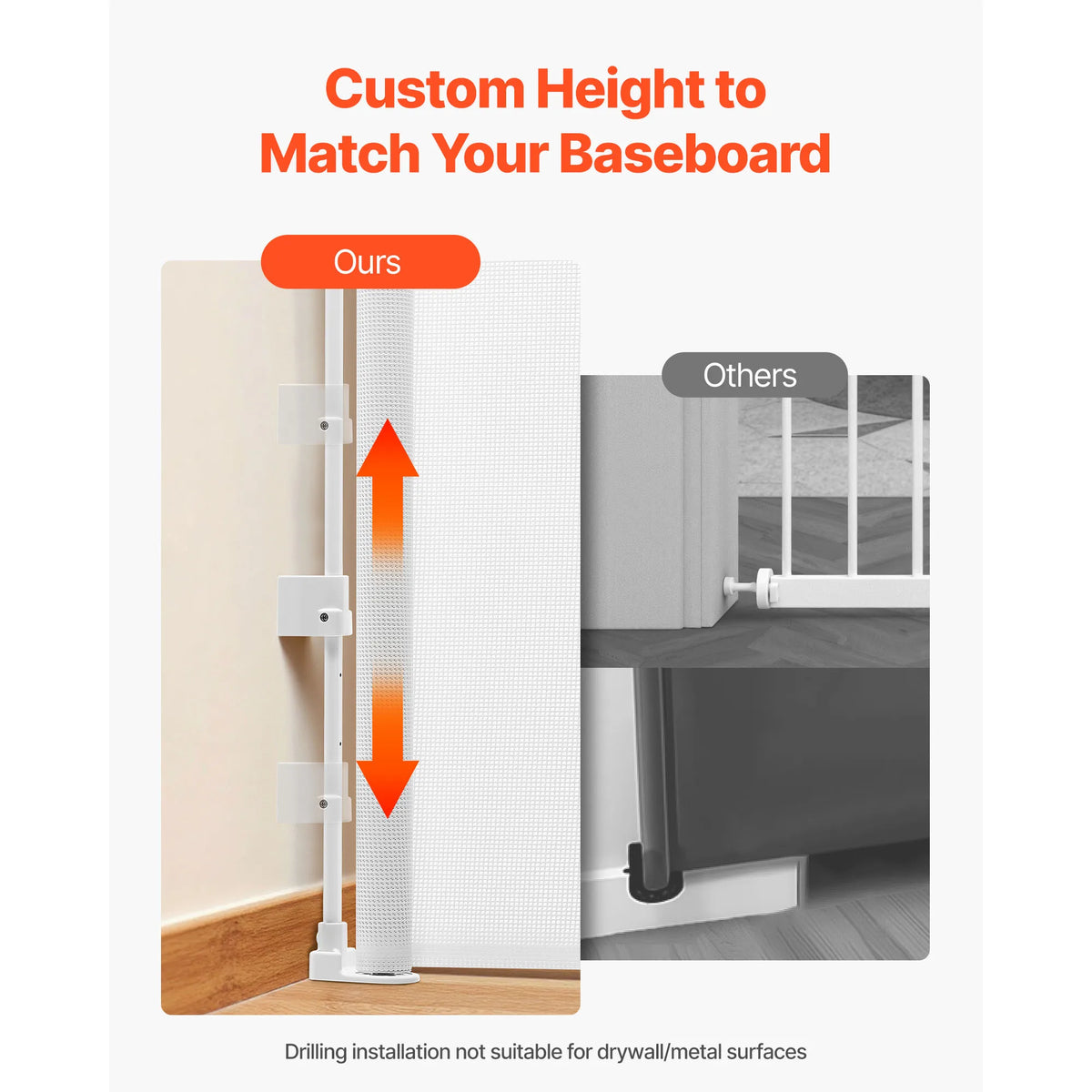 SucceBuy Retractable Baby Gate With Security Lock Mesh Barrier