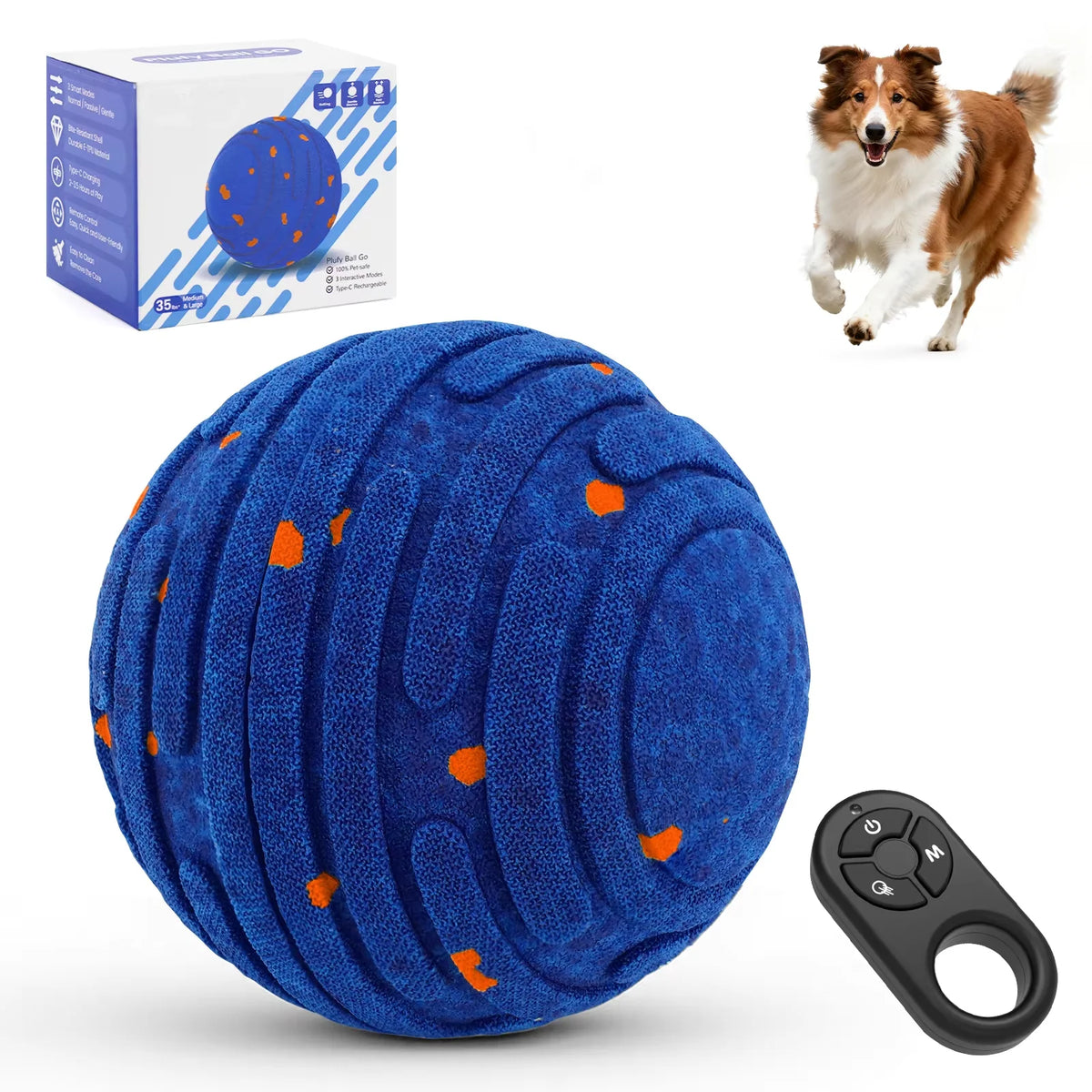Smart Interactive Dog Toy Indestructible Rechargeable ETPU Automatic Ball