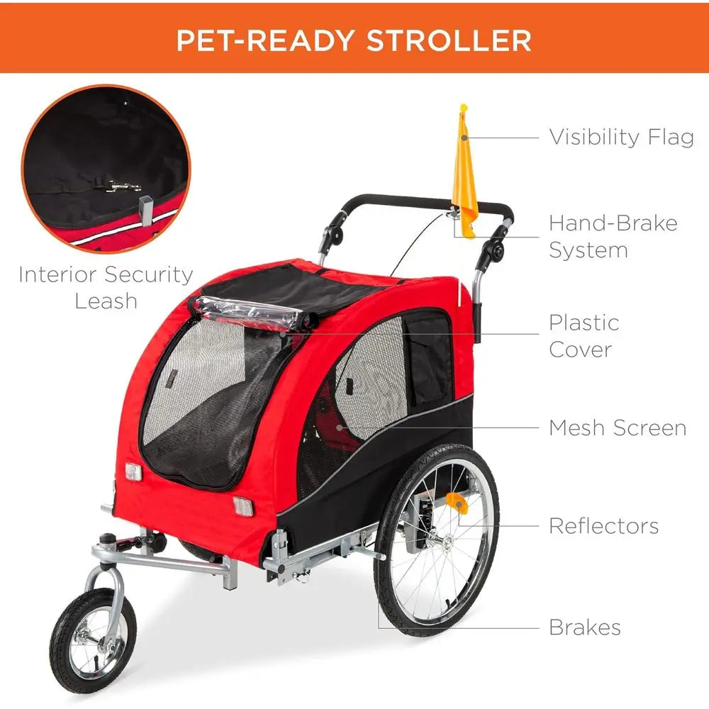 Sturdy Dog Bike Trailer And Stroller With Independent Suspension