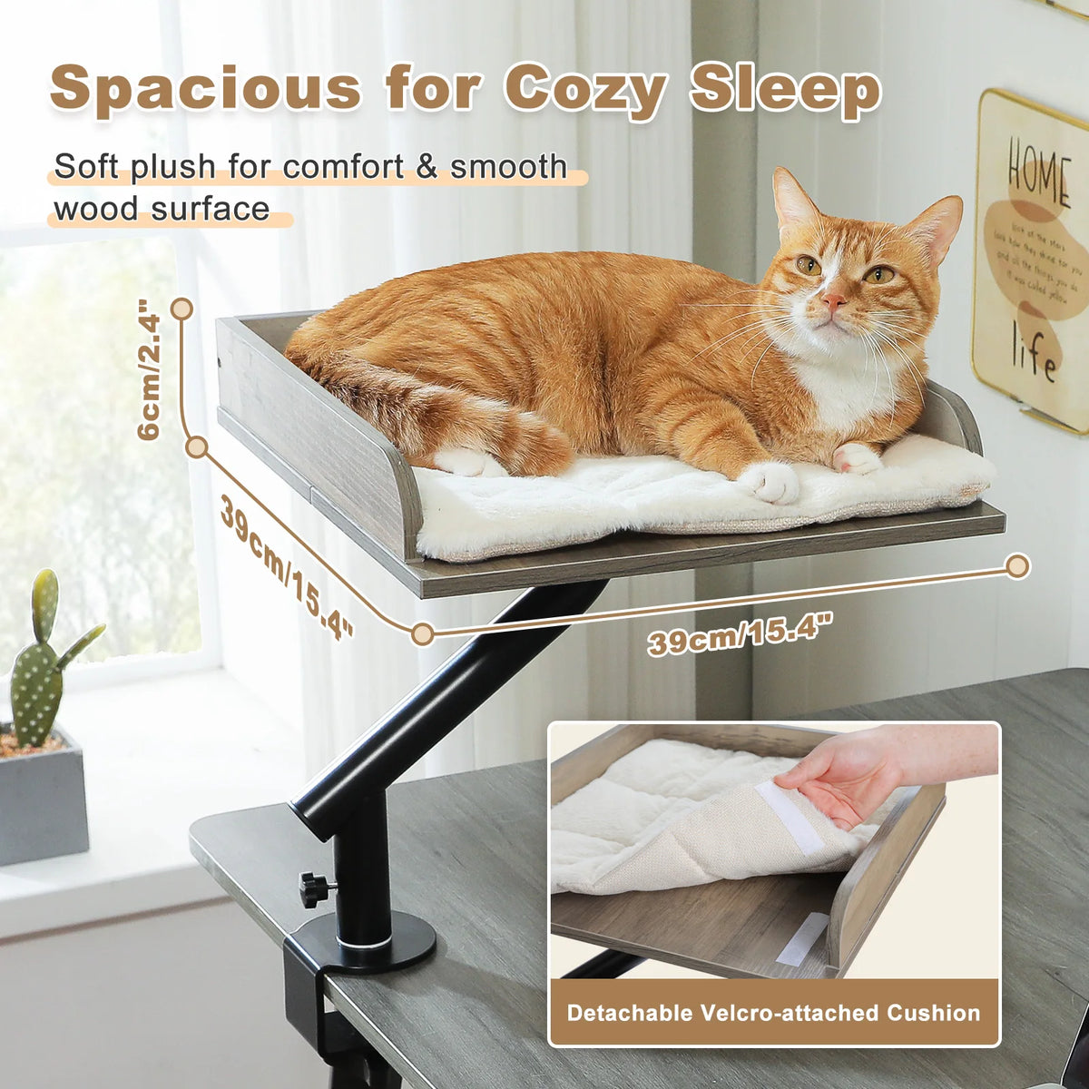 PAWZ Road Rotatable Desk Cat Bed Stand Plush Hammock