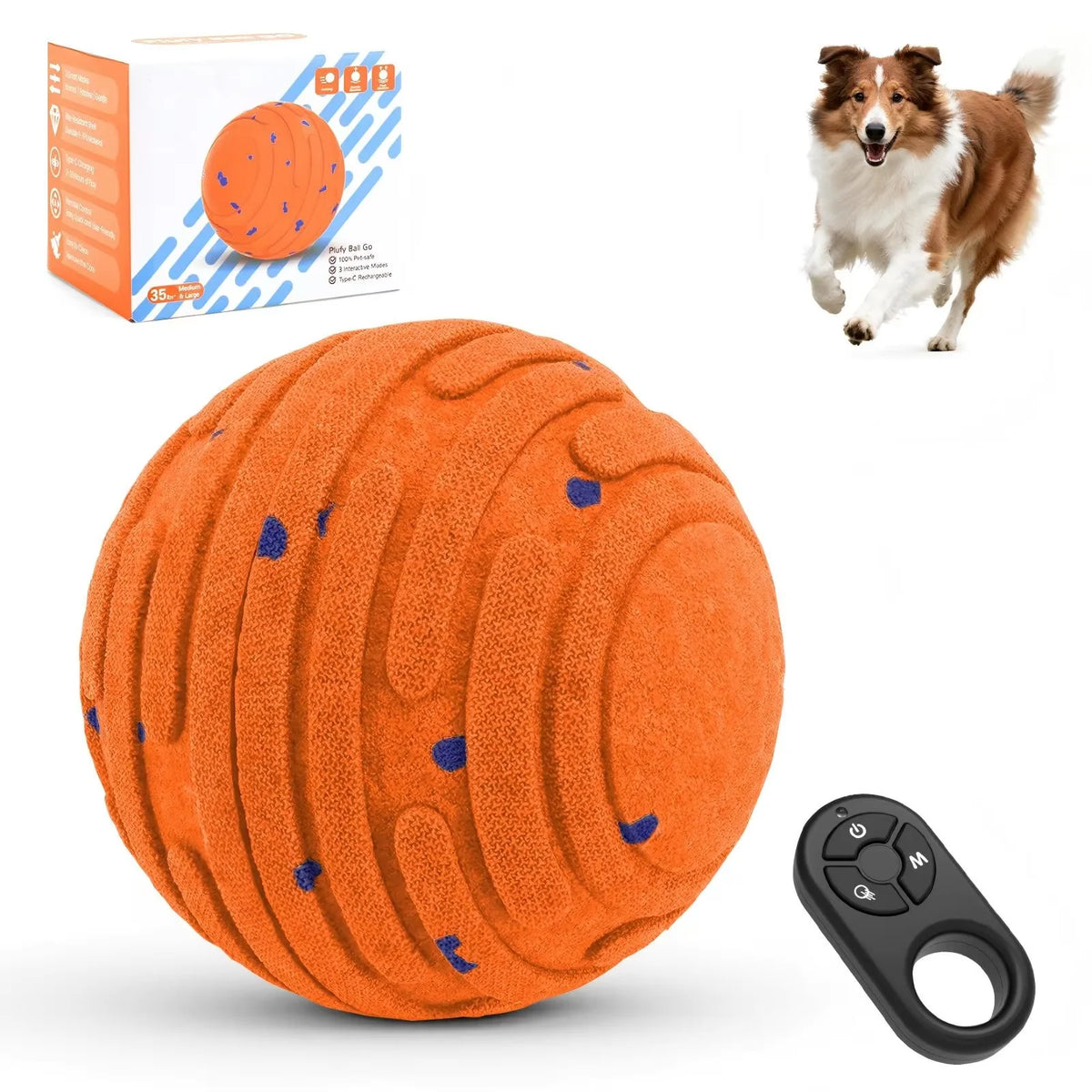 Smart Interactive Dog Toy Indestructible Rechargeable ETPU Automatic Ball