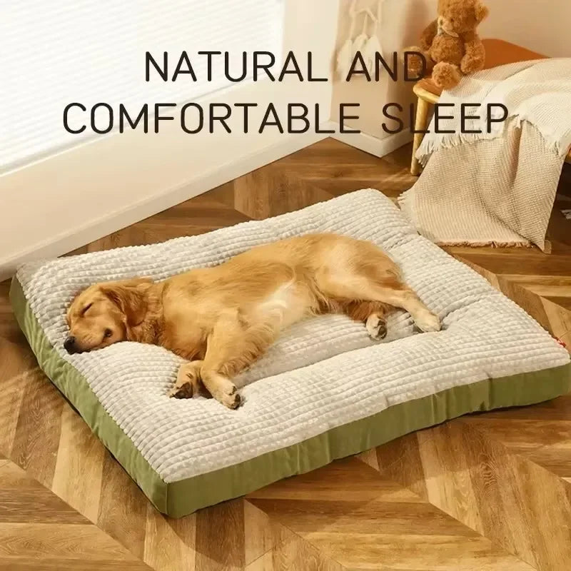 Cozy Corduroy Dog Couch Bed Pad for Large Pets Comfortable