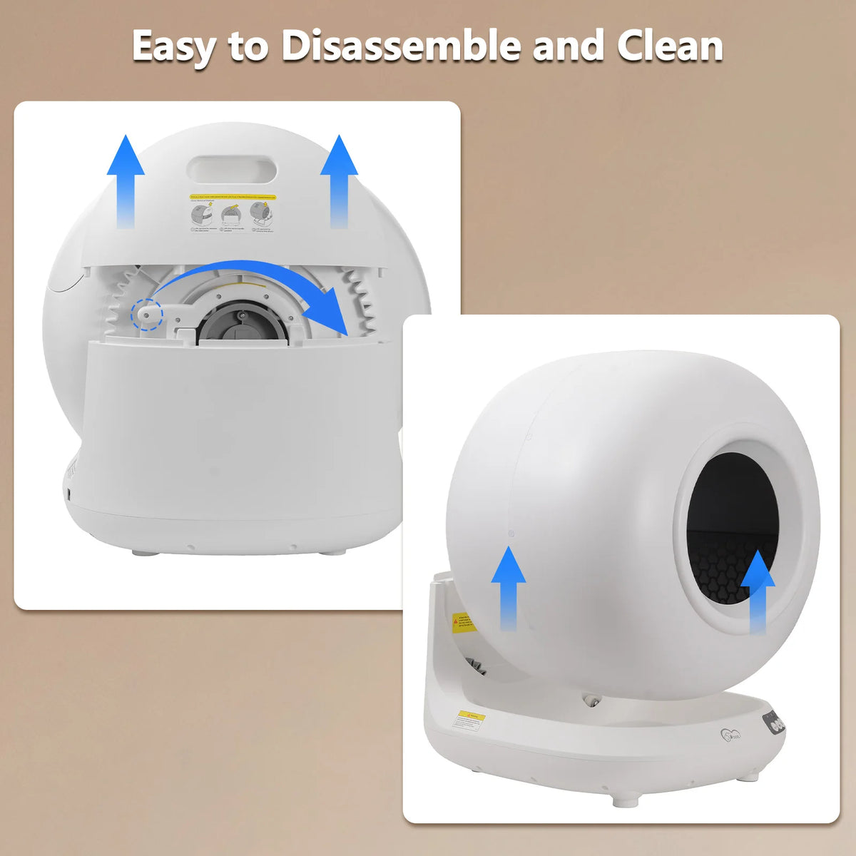 DOEL Smart Self-Cleaning Cat Litter Box With App Control, Only Supports 2.4G WiFi, 78L Capacity,Includes Trash Bags, 4 Set Of Gravity Sensors For Cat Safety Compatible With Tofu & Mixed Litters, Automatic Cat Litter Box