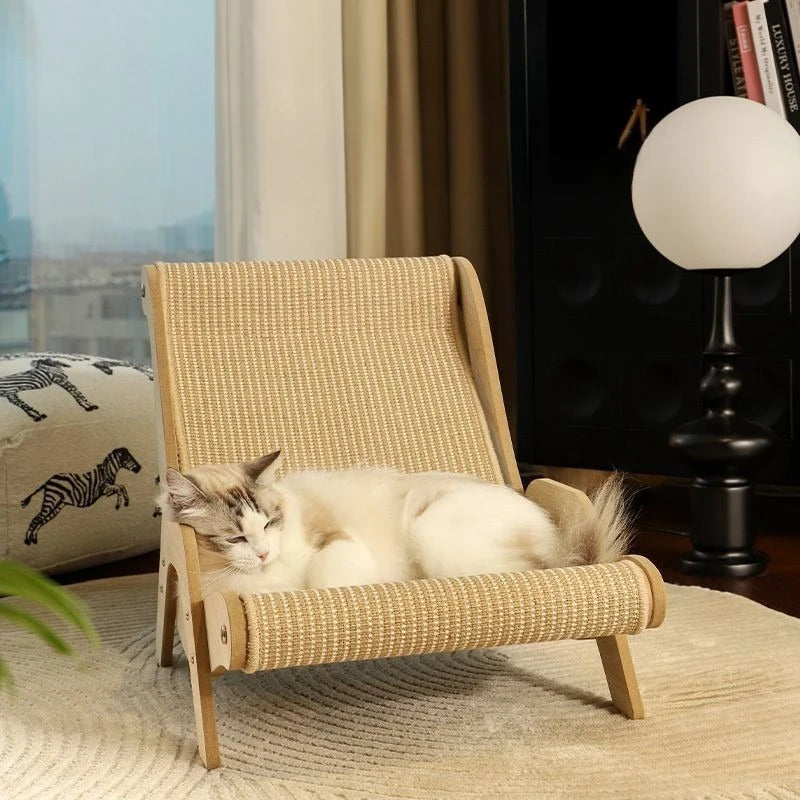 Sisal Cat Scratching Post Lounge Chair Natural Rope Pet Furniture