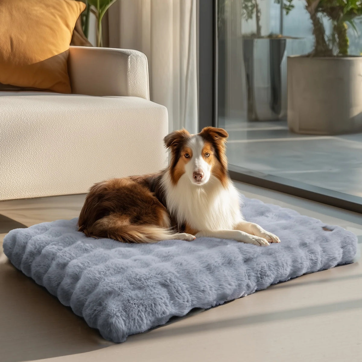 Bingopaw Plush Calming Dog And Cat Bed With Foam Base