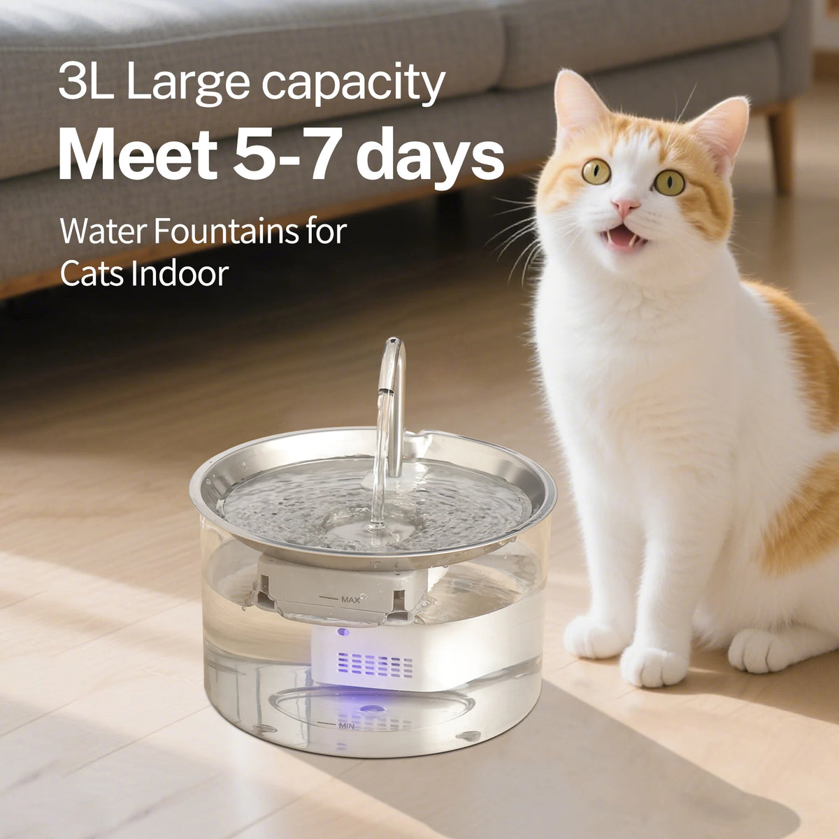 Rechargeable Ultra Quiet Pet Water Fountain With Filter System