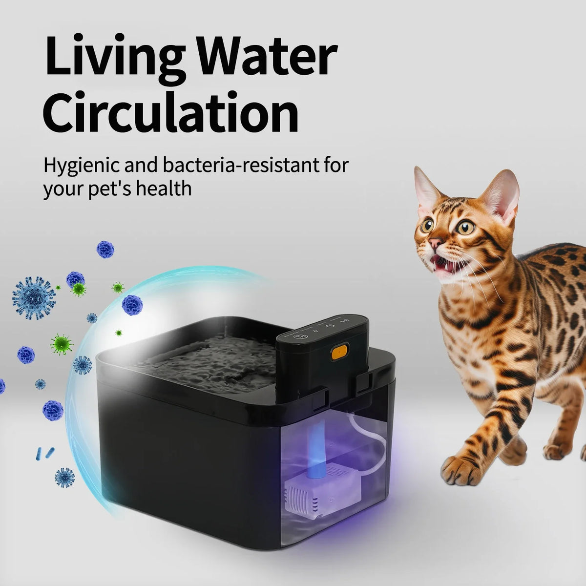Wireless Sensor Pet Water Fountain Battery Powered Drinking Dispenser