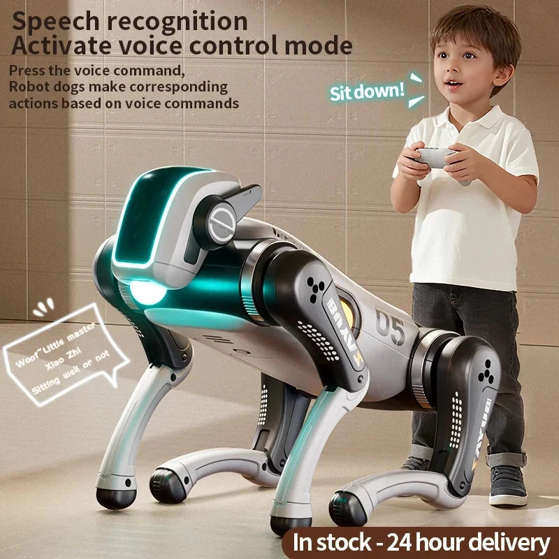 2026 New AI Bionic RC Robot Dog Voice Touch Control Programmable Stunt Dancing STEM Educational Toy For Boys Girls